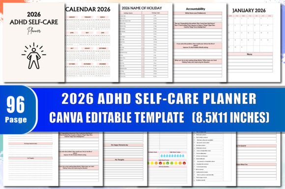 2026 Adhd Self Care Planner