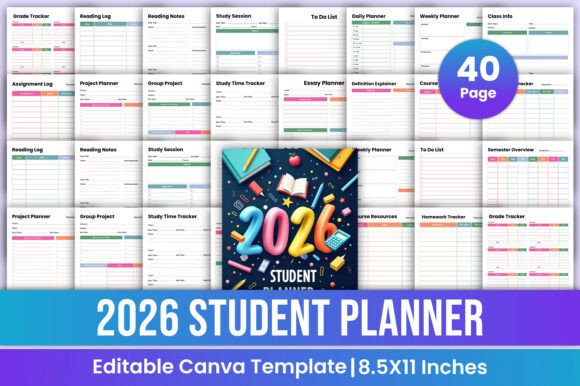 2026 Student Planner Canva Template