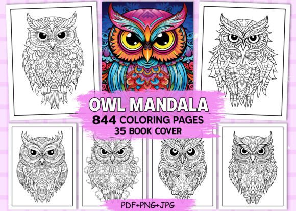 275 Owl Mandala Coloring Book Pages