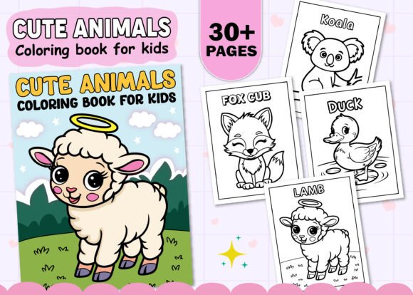 30 Cute Animals Coloring Pages for Kids: A Creative Resource for Educators, Parents, and Content Creators