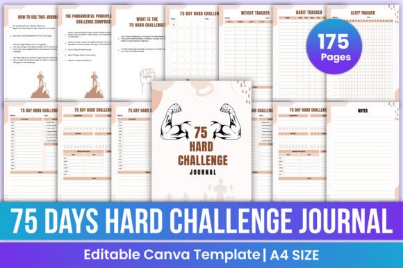 75 Day Hard Challenge Journal Canva