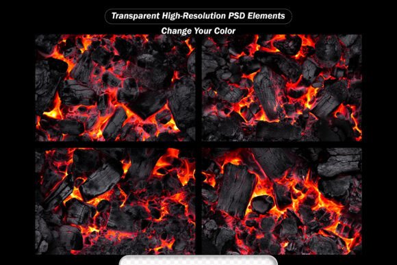 PSD Red-Hot White and Black Coal Smolder: A Dynamic Lighting Effects Pack for Designers
