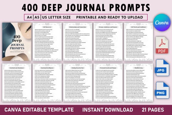 Unlocking Self-Discovery with 400 Deep Journal Prompts: A Tool for Modern Professionals and Creatives